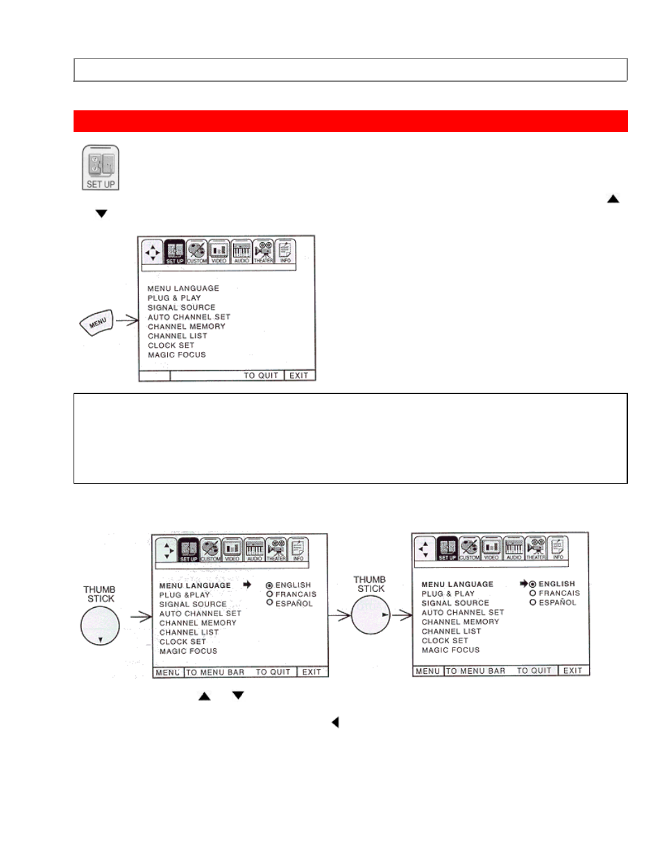 Set up | Hitachi 53SBX01B User Manual | Page 59 / 105