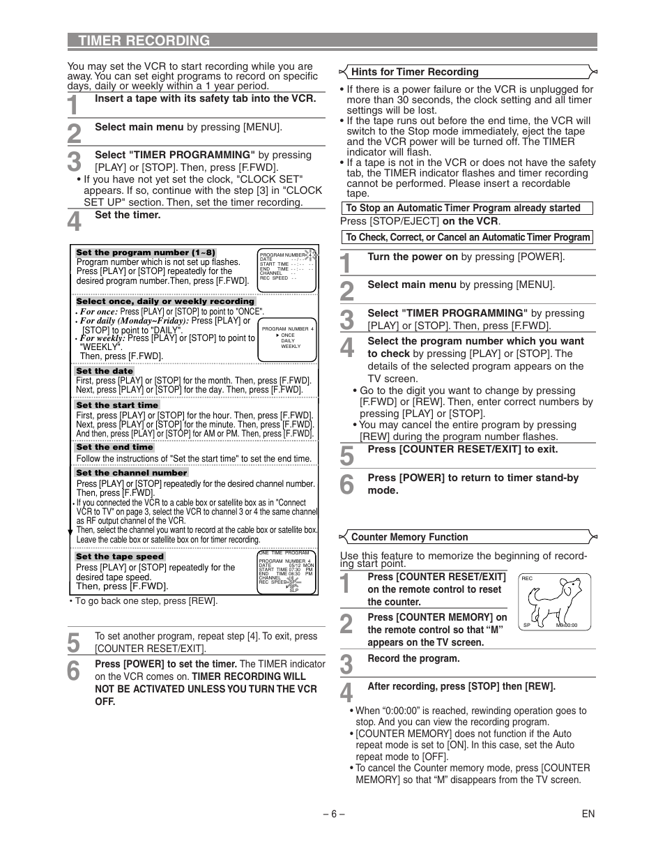 Hitachi VT-FX795A User Manual | Page 6 / 12