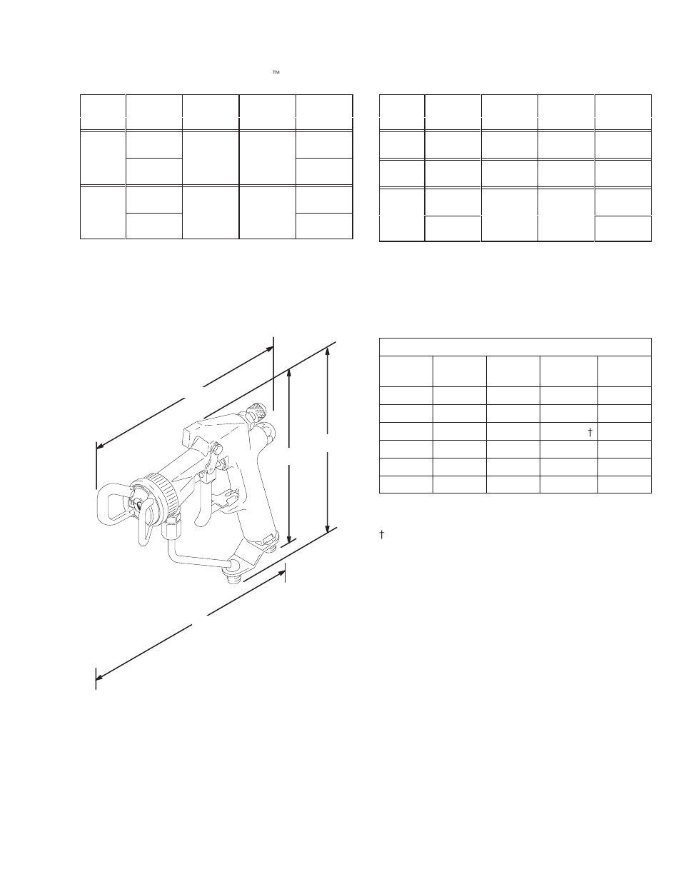 Spray tip selection charts, Dimensions, Aa reverse-a-clean (aa rac t ) spray tips | Hitachi 308640 User Manual | Page 25 / 28