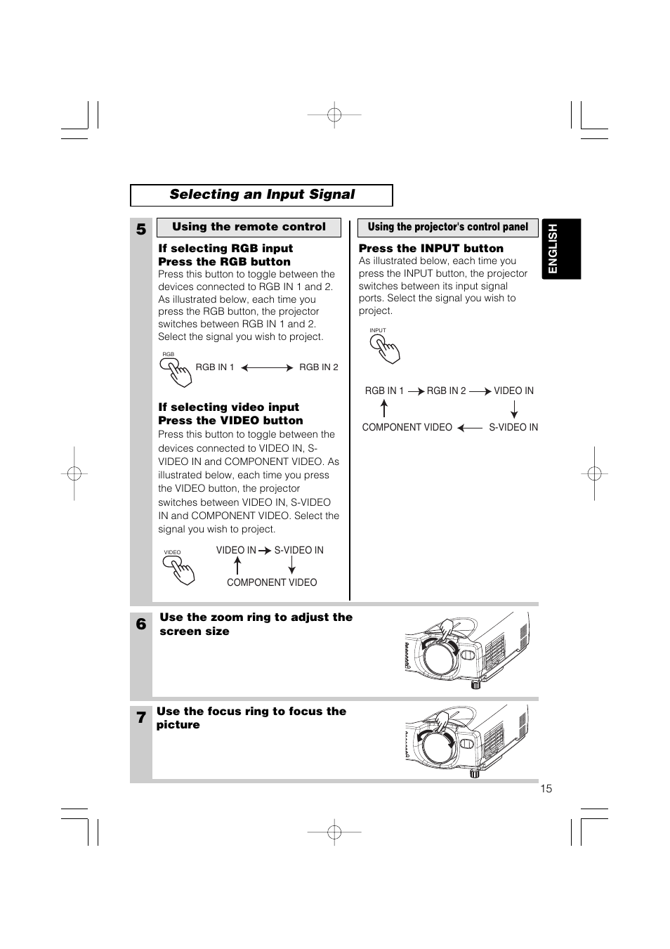 Selecting an input signal | Hitachi CP-S317 User Manual | Page 16 / 42