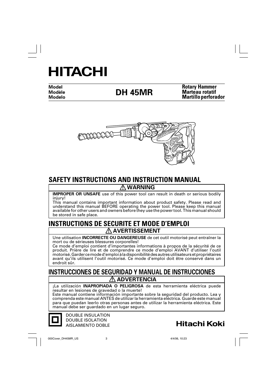 Hitachi DH 45MR User Manual | 68 pages