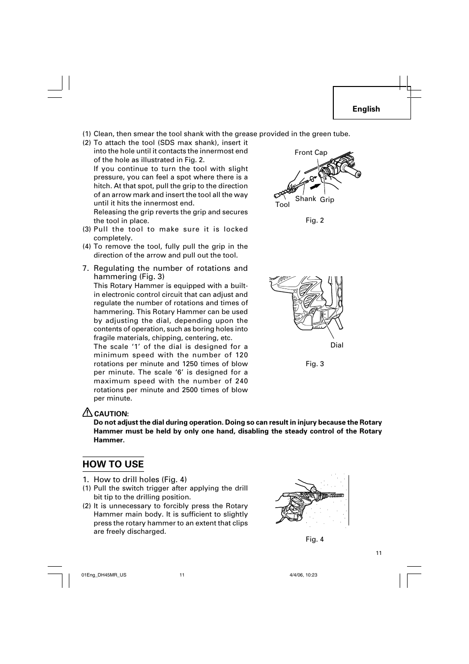 How to use | Hitachi DH 45MR User Manual | Page 11 / 68