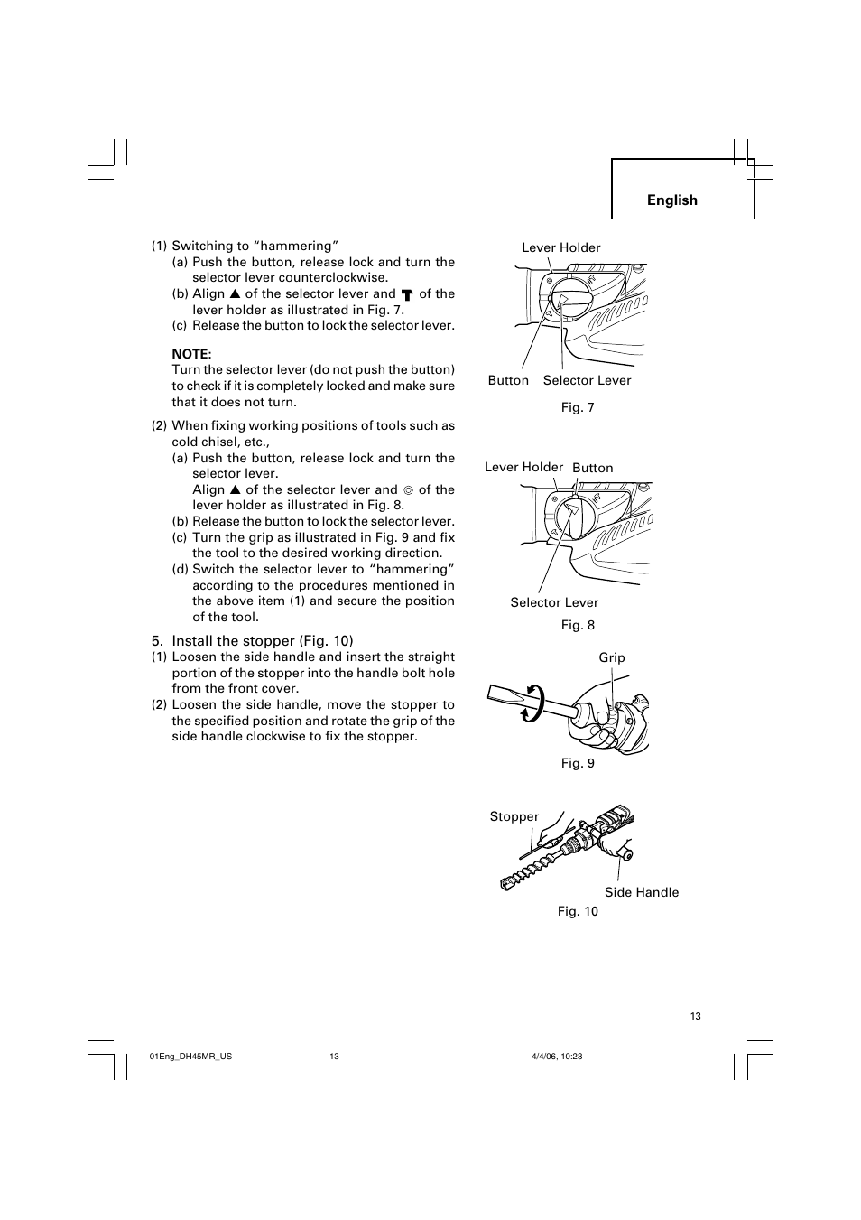 Hitachi DH 45MR User Manual | Page 13 / 68