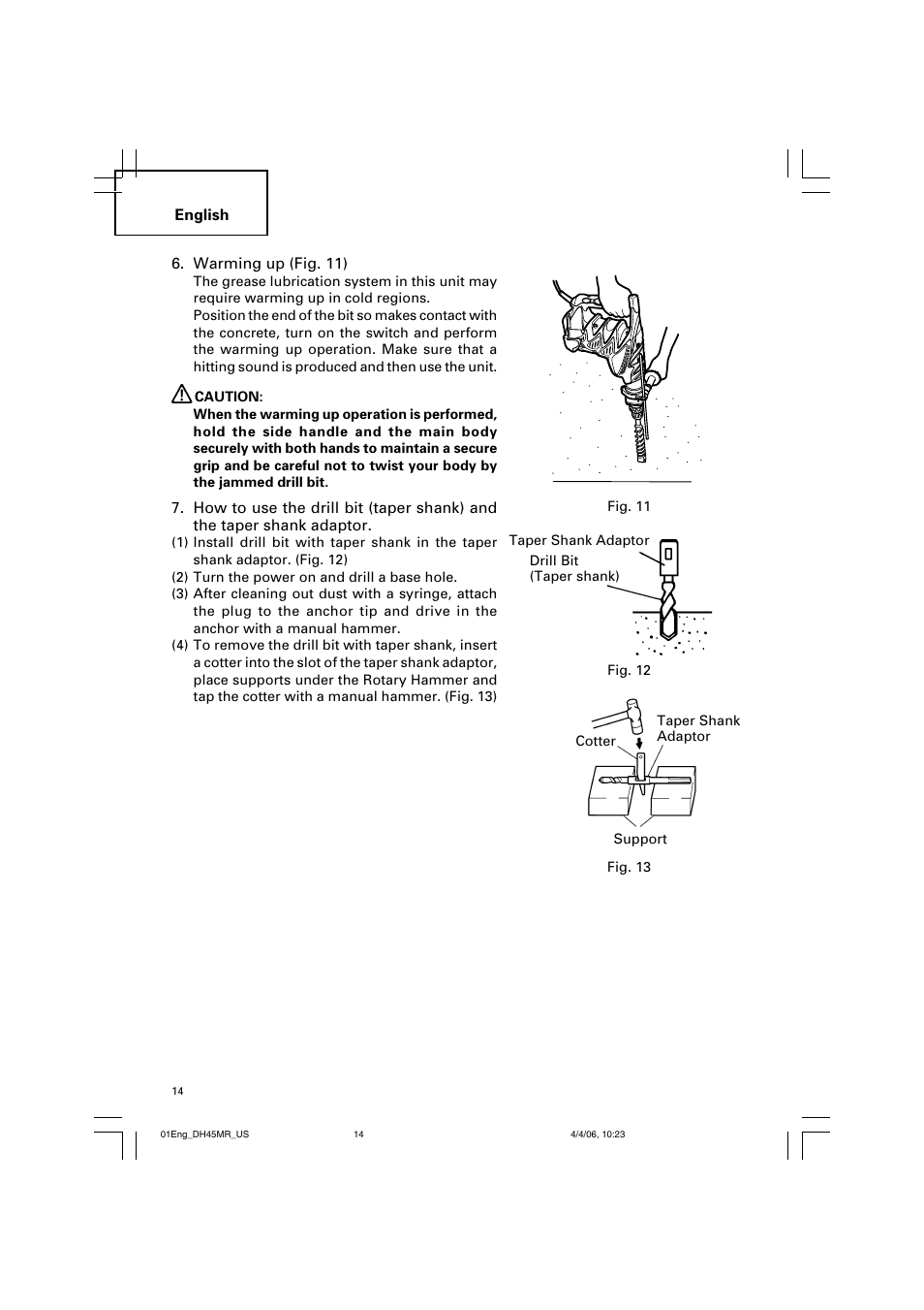 Hitachi DH 45MR User Manual | Page 14 / 68