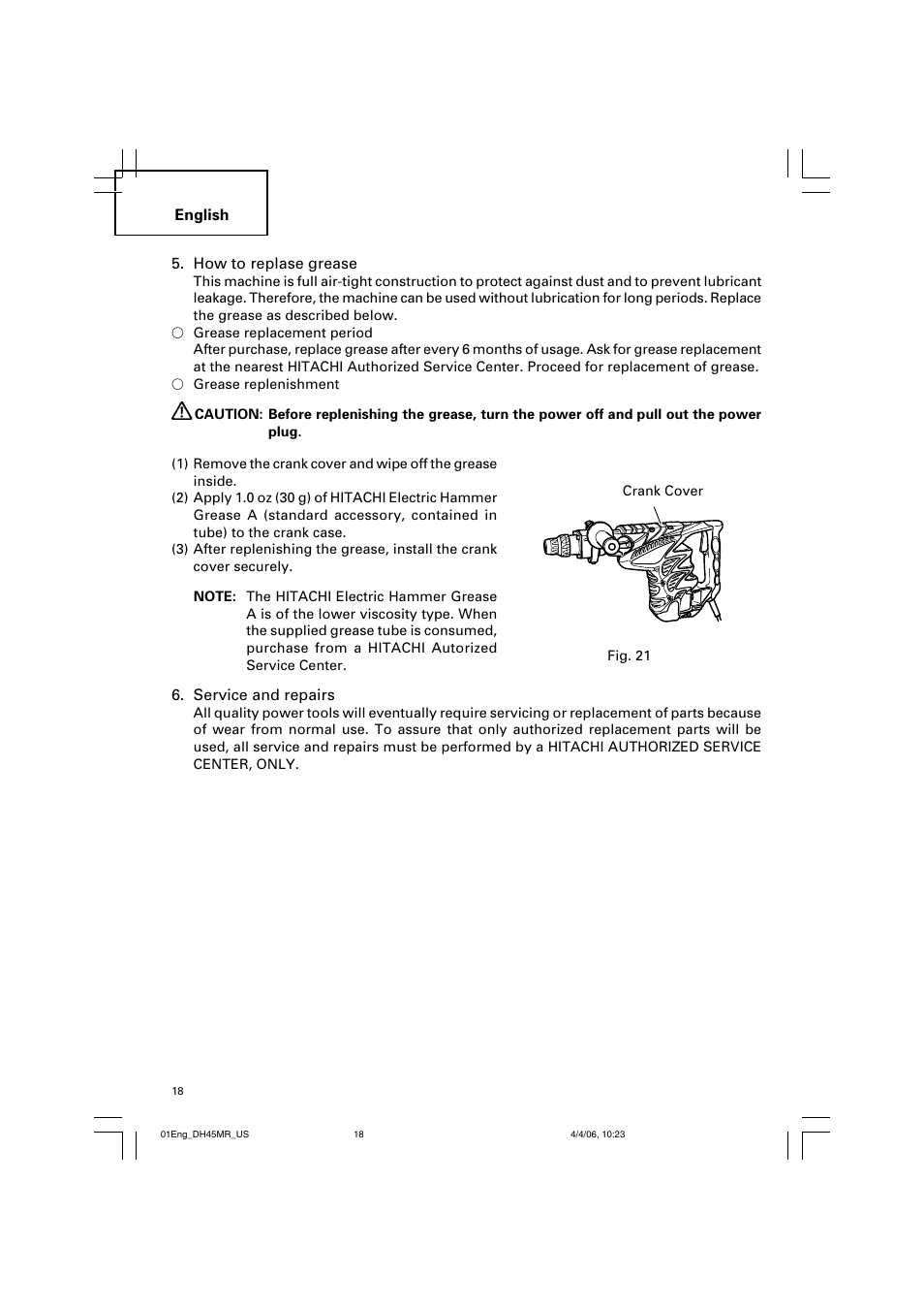 Hitachi DH 45MR User Manual | Page 18 / 68