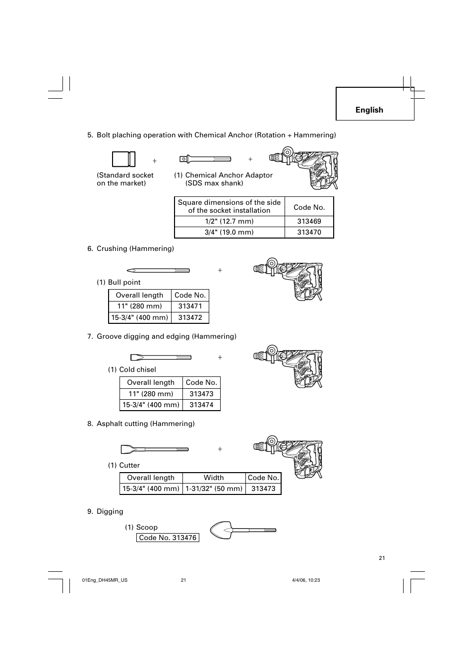 Hitachi DH 45MR User Manual | Page 21 / 68