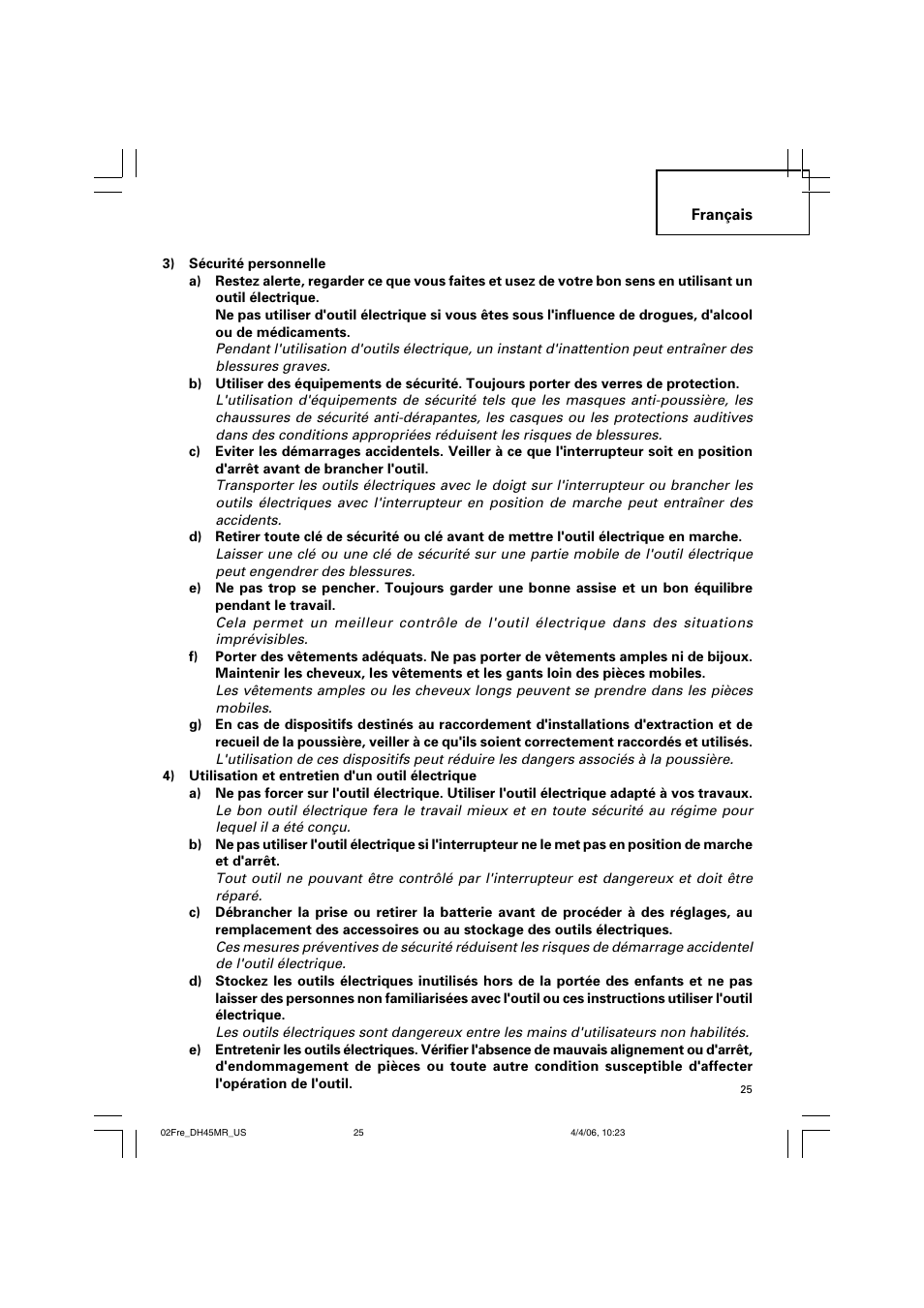 Hitachi DH 45MR User Manual | Page 25 / 68