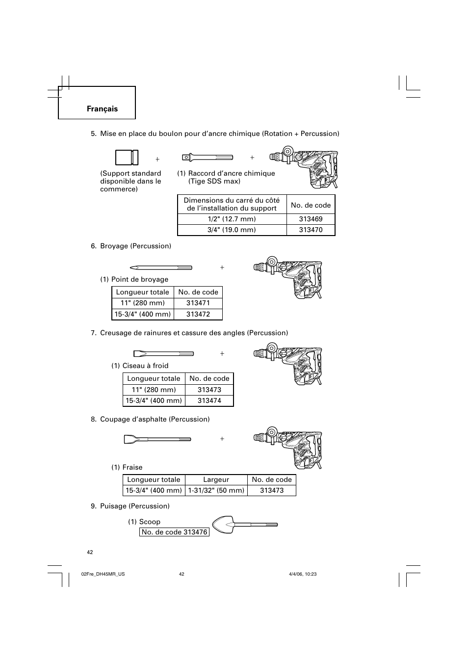 Hitachi DH 45MR User Manual | Page 42 / 68