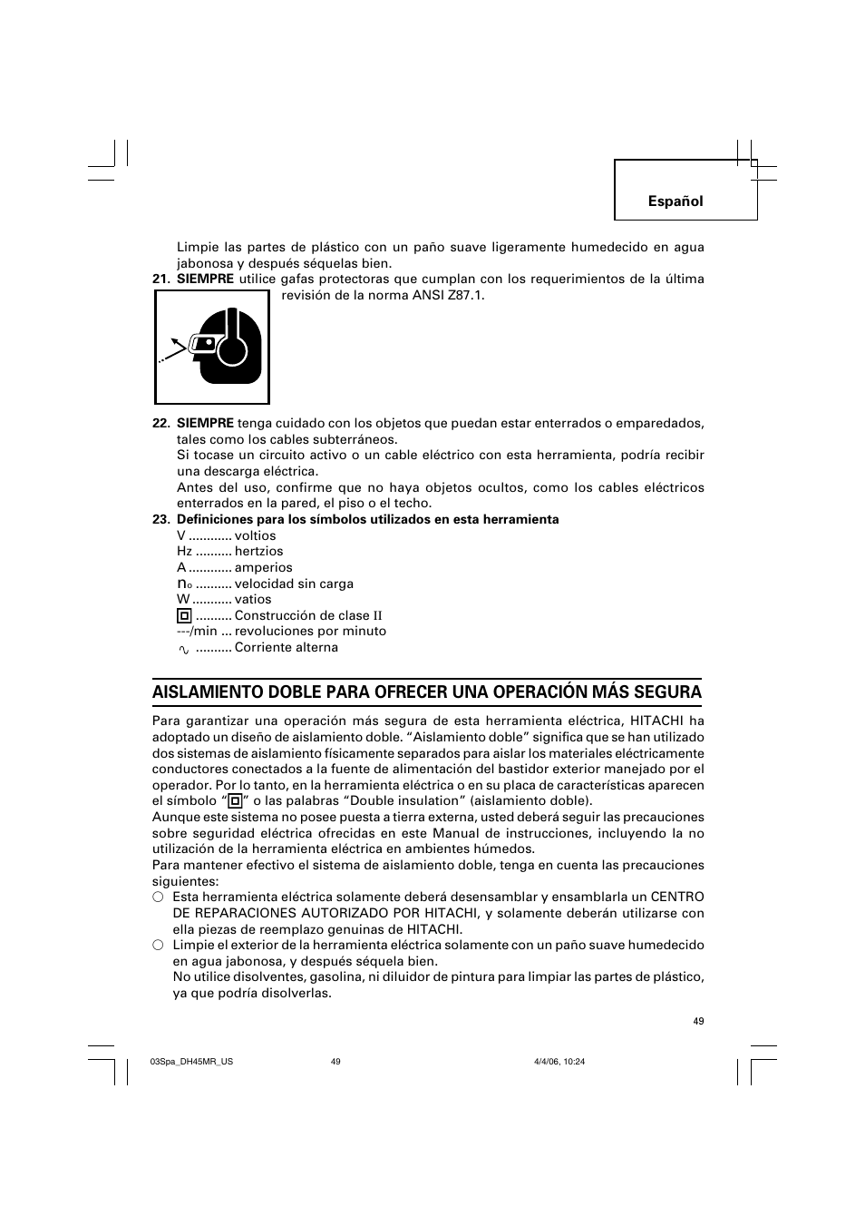 Hitachi DH 45MR User Manual | Page 49 / 68
