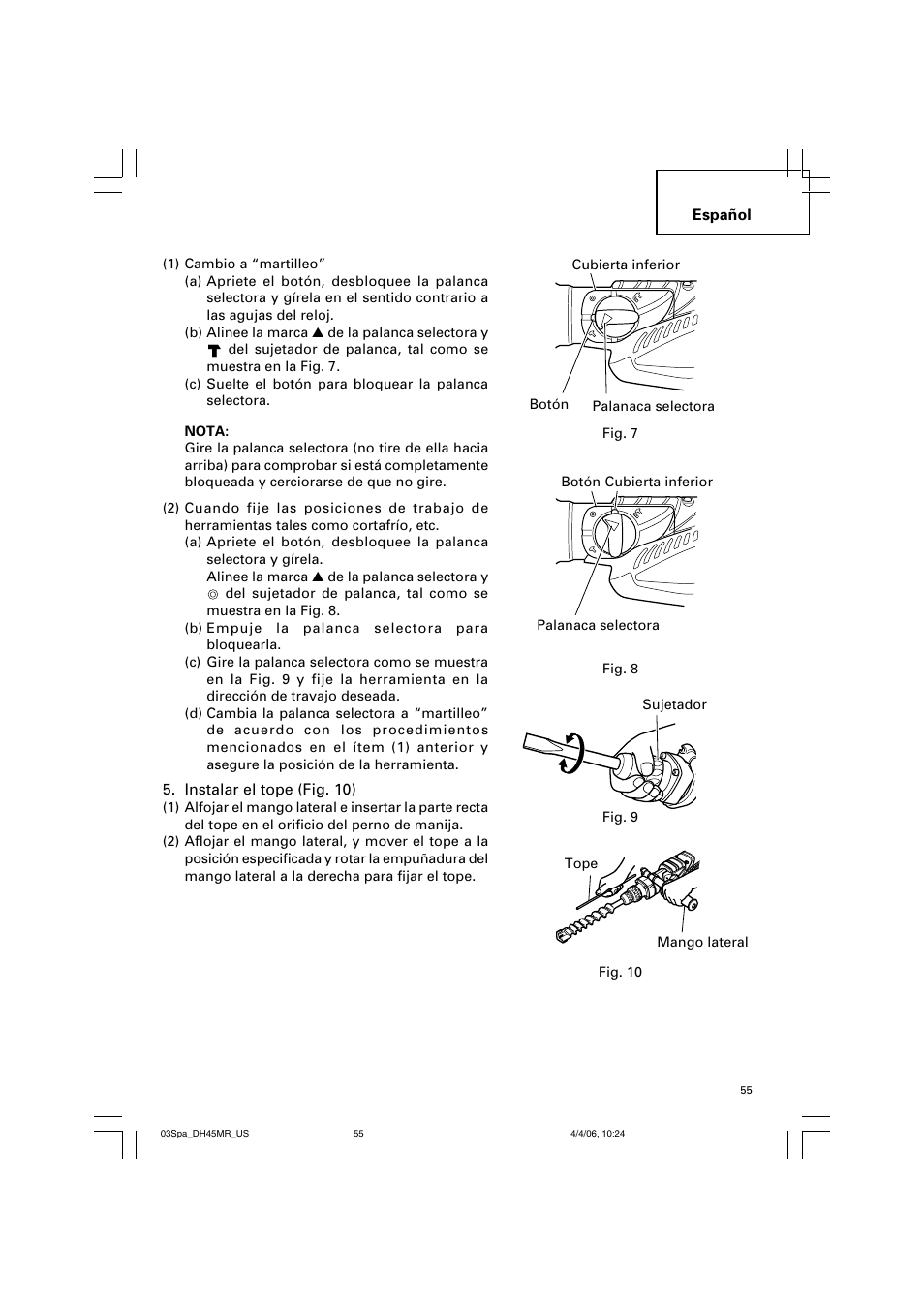 Hitachi DH 45MR User Manual | Page 55 / 68