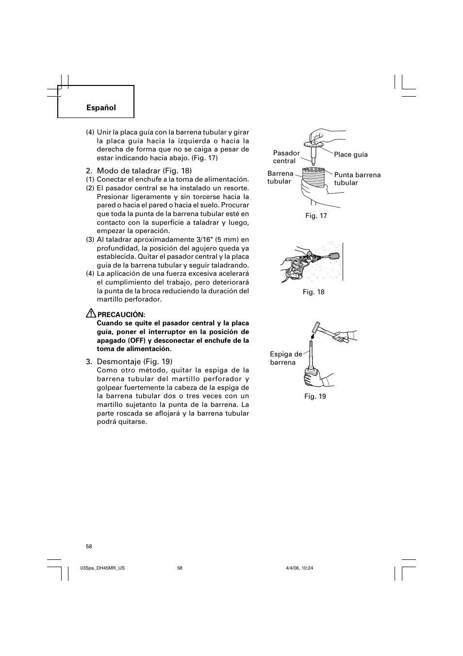 Hitachi DH 45MR User Manual | Page 58 / 68