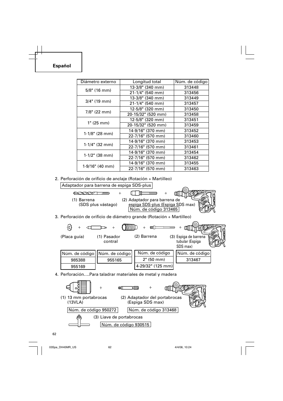 Hitachi DH 45MR User Manual | Page 62 / 68