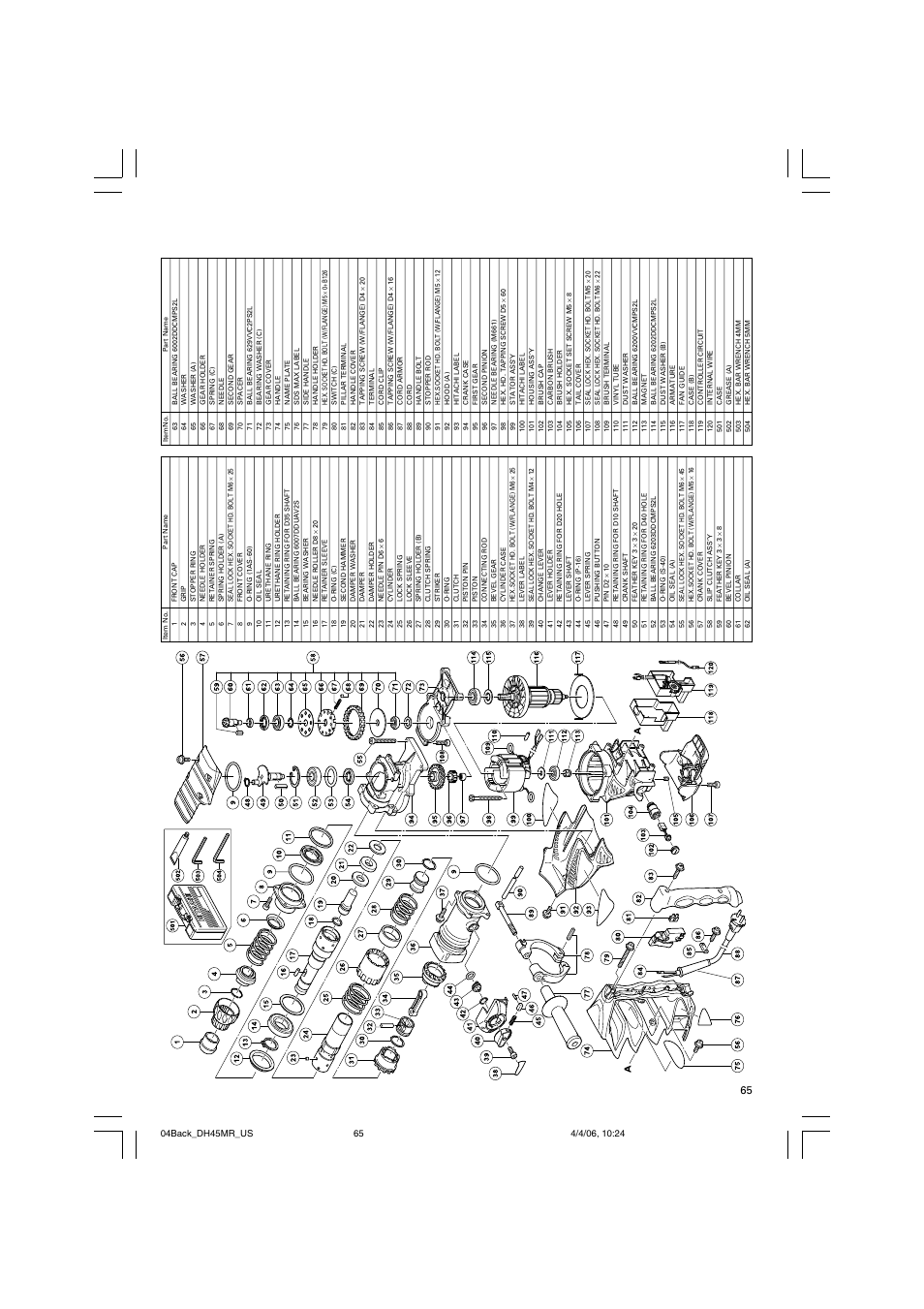 Hitachi DH 45MR User Manual | Page 65 / 68