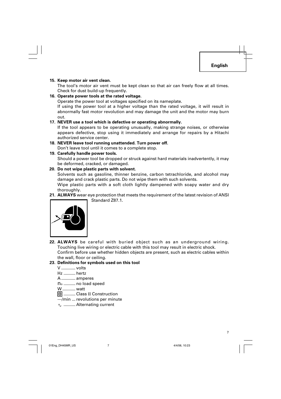 Hitachi DH 45MR User Manual | Page 7 / 68