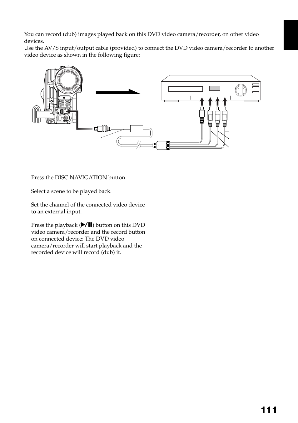 Recording (dubbing) images on other video devices | Hitachi DZ-GX3300A User Manual | Page 111 / 166