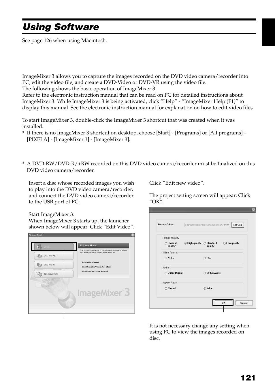 Using software | Hitachi DZ-GX3300A User Manual | Page 121 / 166