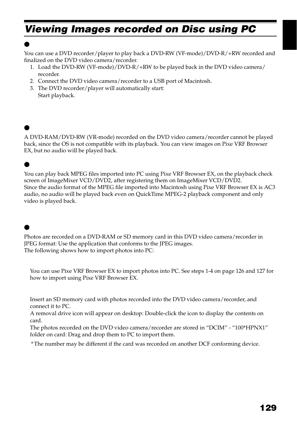 Viewing images recorded on disc using pc | Hitachi DZ-GX3300A User Manual | Page 129 / 166