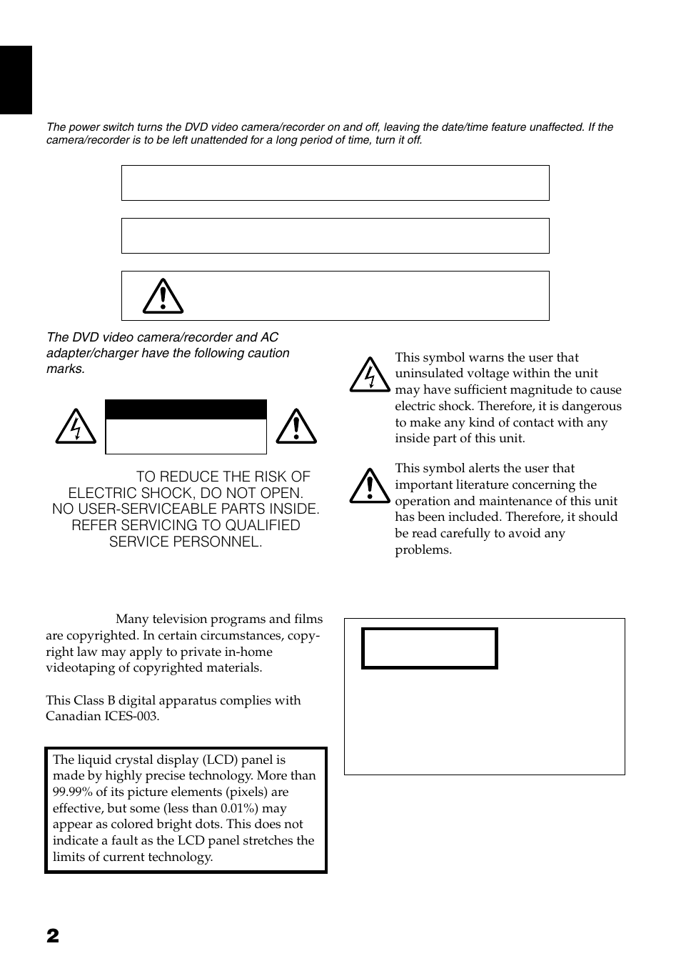 Important information, For your safety, Precautions | Hitachi DZ-GX3300A User Manual | Page 2 / 166