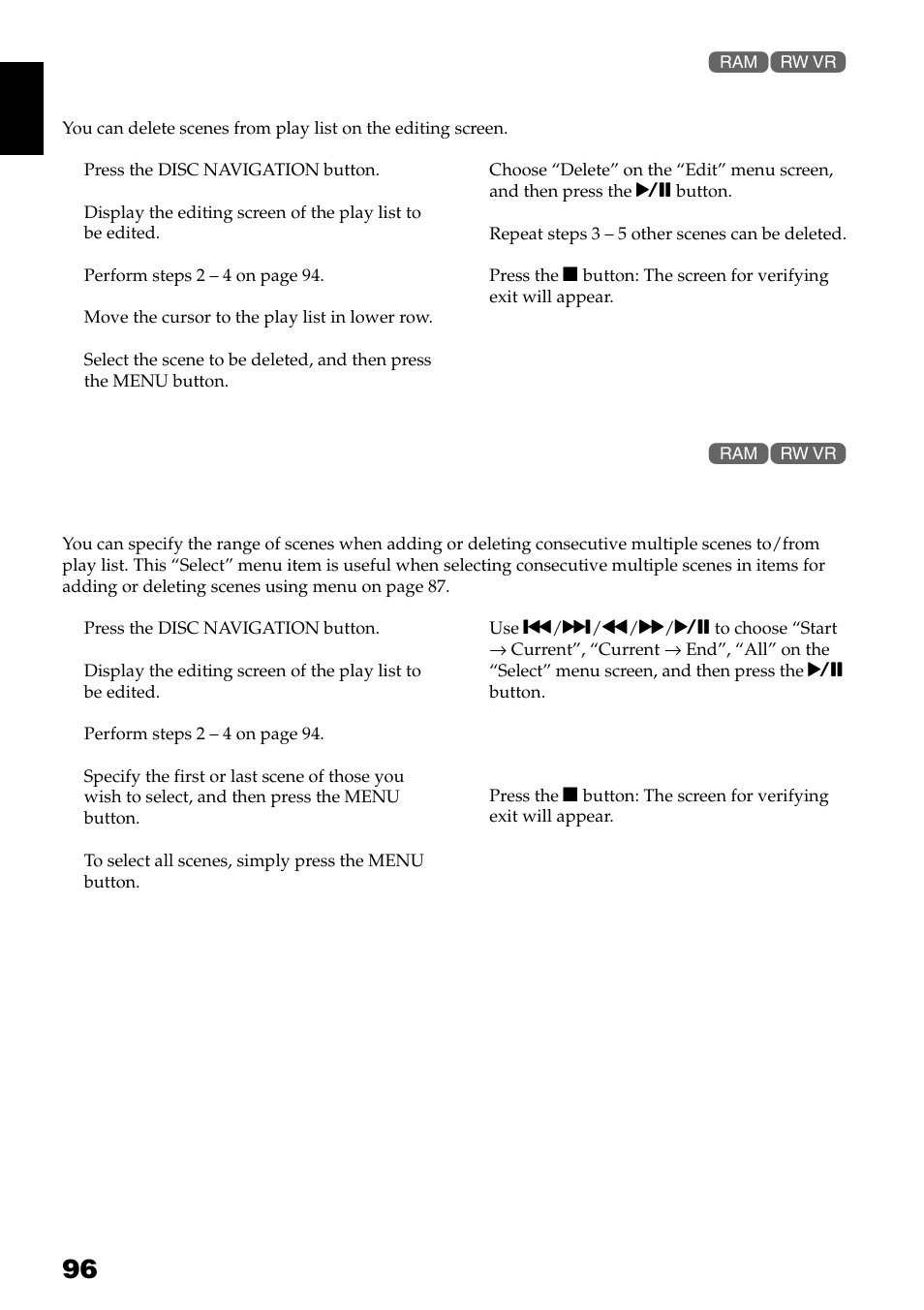 Hitachi DZ-GX3300A User Manual | Page 96 / 166