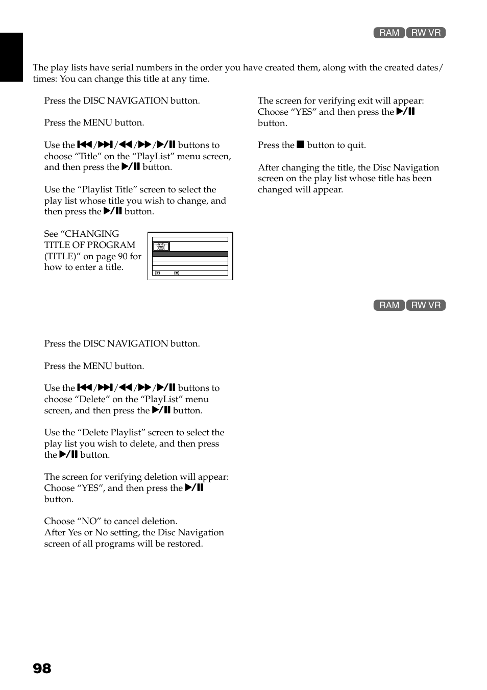 Hitachi DZ-GX3300A User Manual | Page 98 / 166