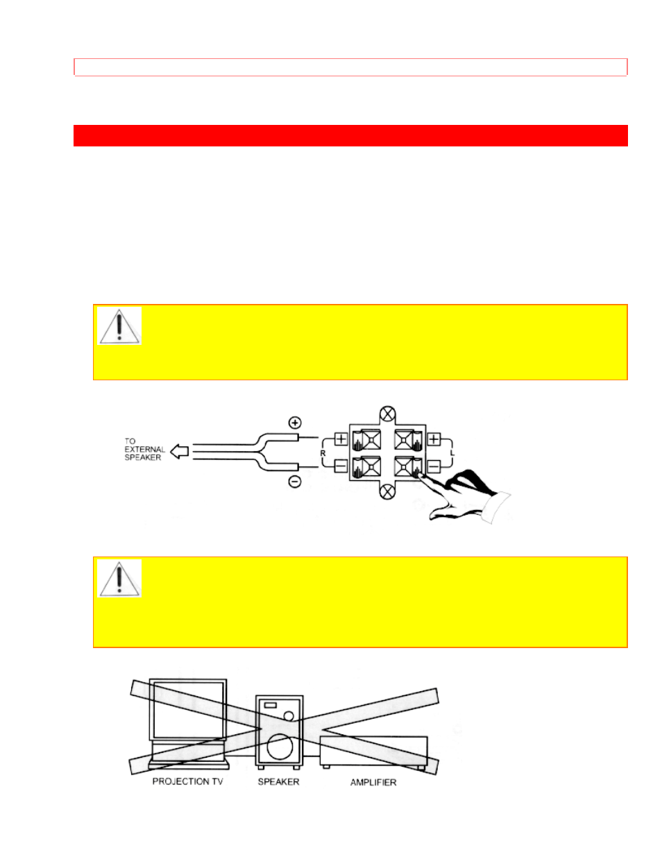 Rear speaker terminal connection | Hitachi 46UX24B/25K User Manual | Page 22 / 82