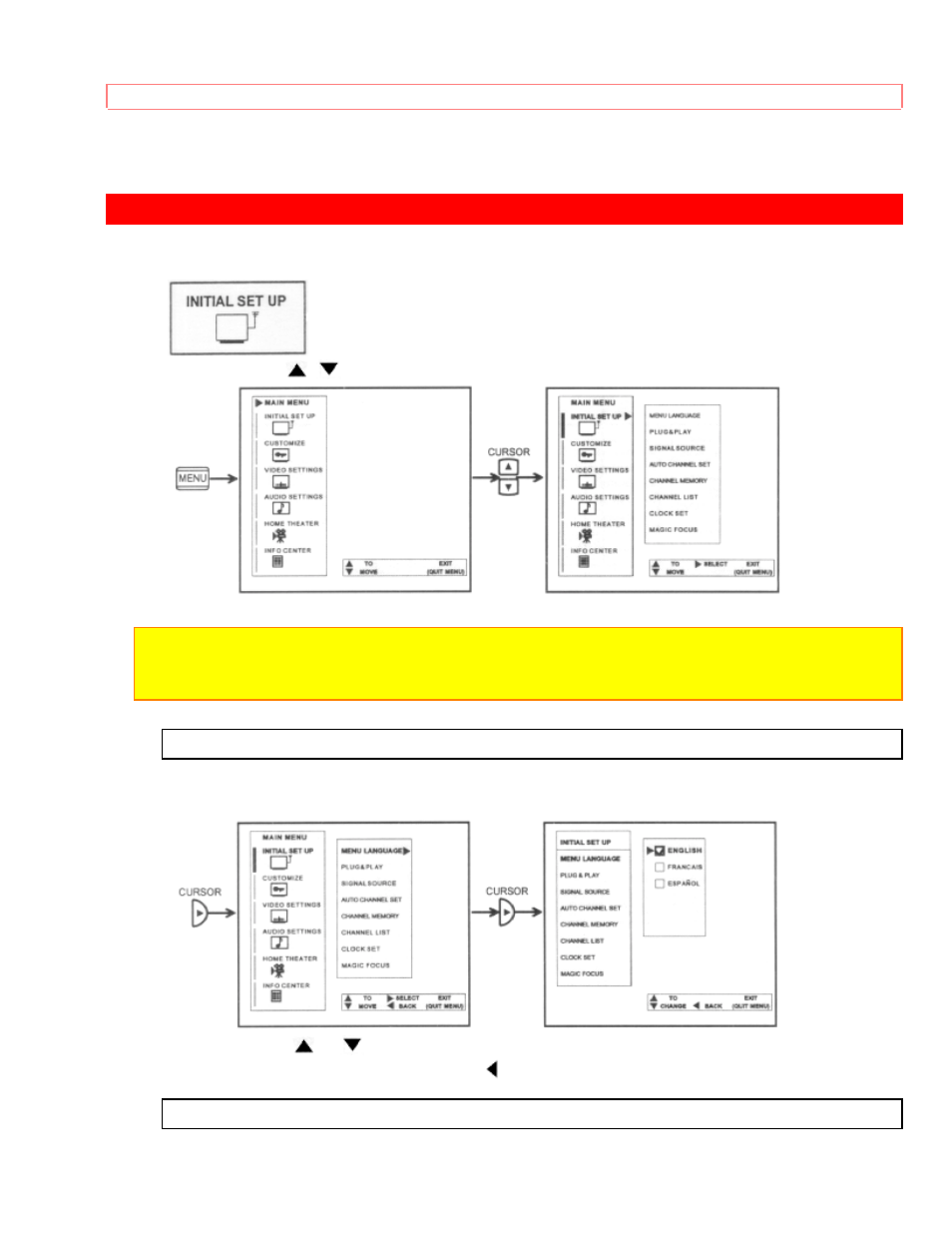 Initial setup | Hitachi 46UX24B/25K User Manual | Page 49 / 82