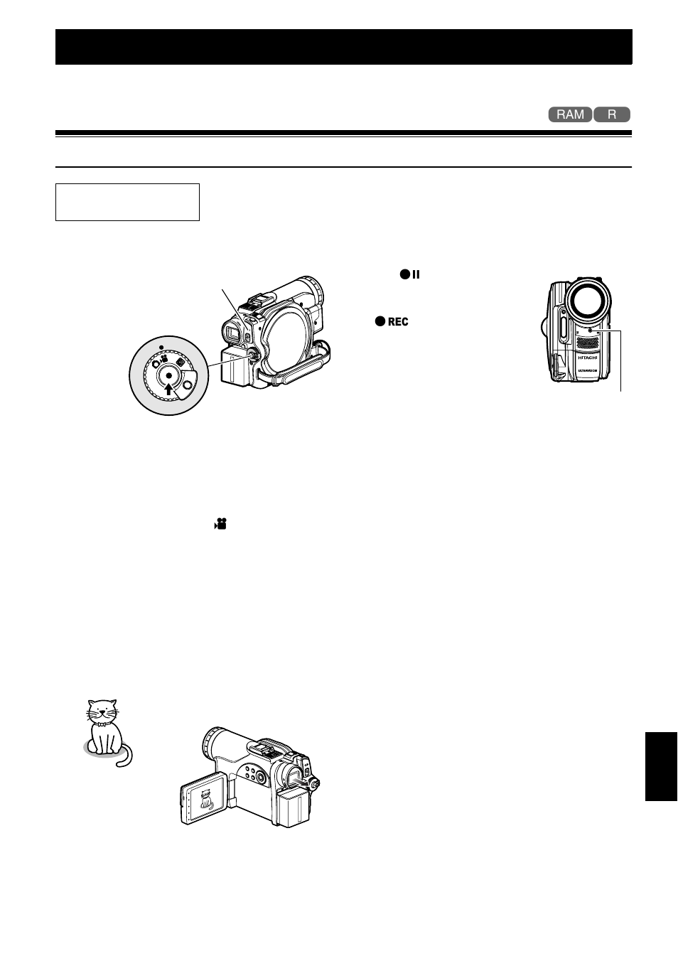 Basic techniques, Recording movie 1 | Hitachi DZMV730A User Manual | Page 49 / 190