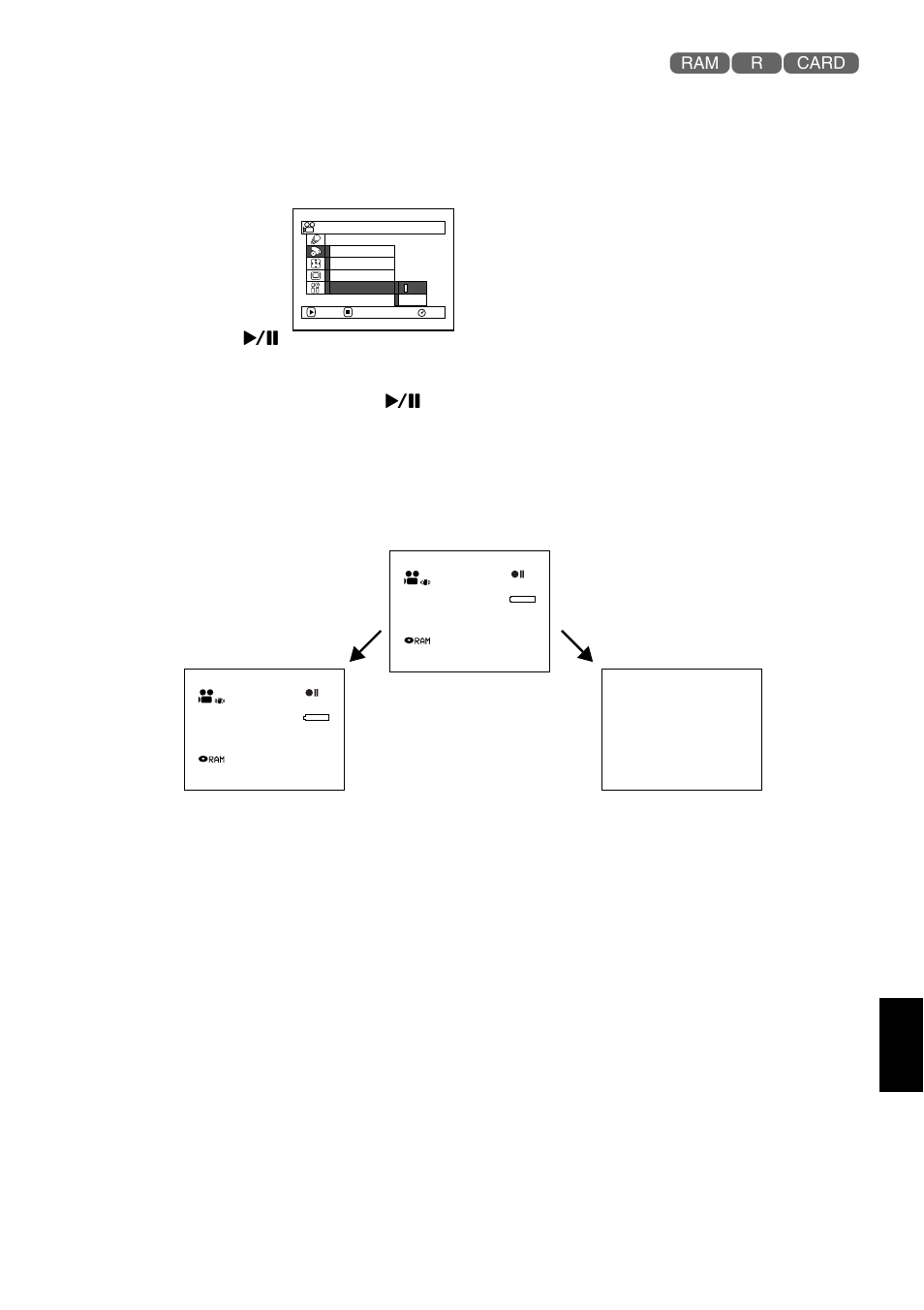 English, Choose “on” or “off”, and press the a button, Press the menu button to end the setting | Hitachi DZMV730A User Manual | Page 97 / 190