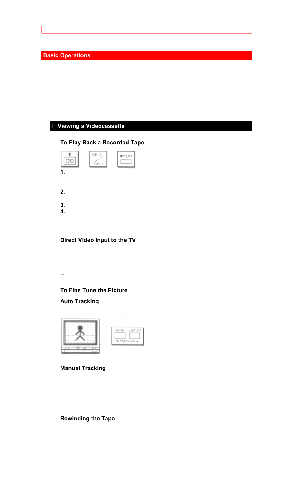 Basic operations, Viewing a videocassette | Hitachi VT-M281A User Manual | Page 23 / 44