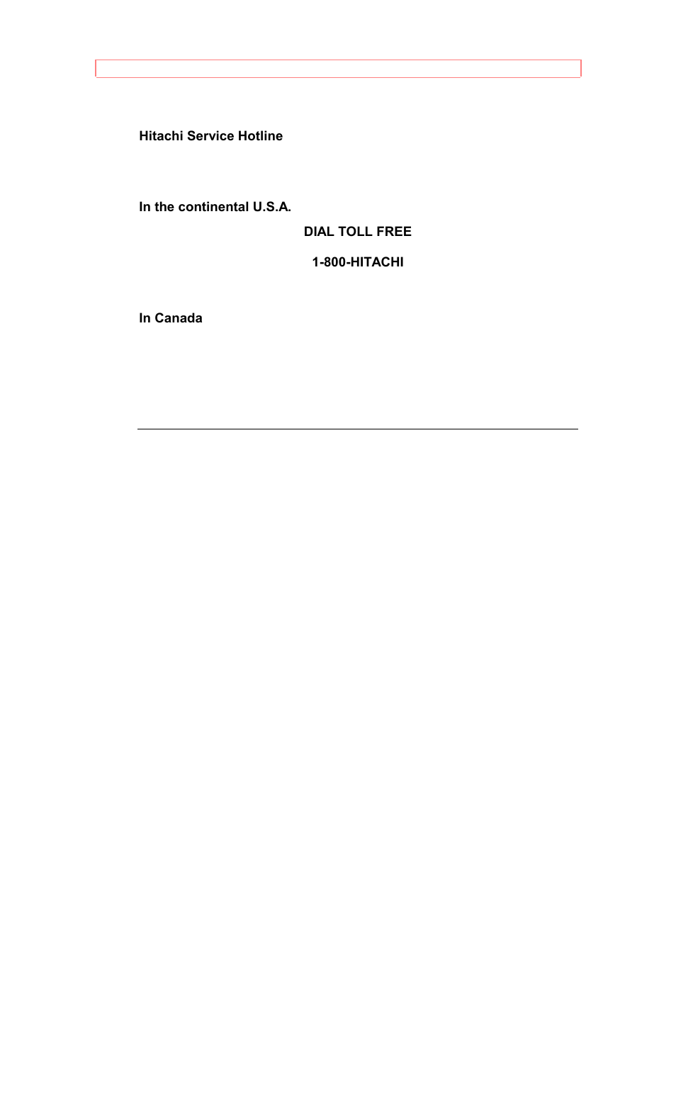 Hitachi service hotline | Hitachi VT-M281A User Manual | Page 42 / 44