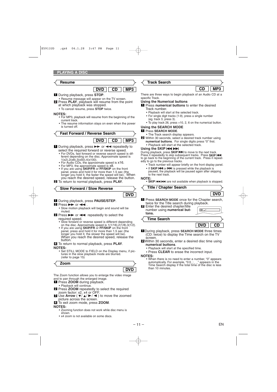Hitachi DVP745U User Manual | Page 11 / 24