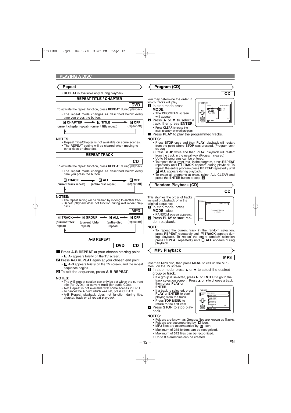 Cd dvd | Hitachi DVP745U User Manual | Page 12 / 24