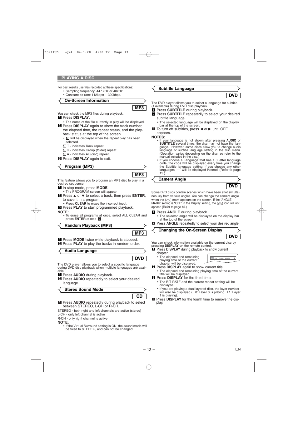Hitachi DVP745U User Manual | Page 13 / 24