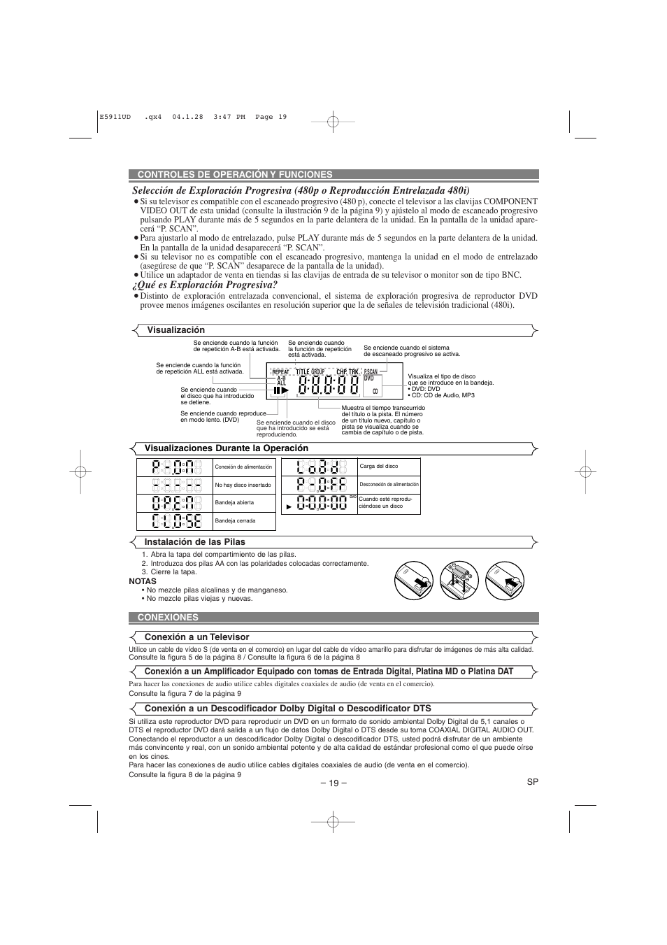 Qué es exploración progresiva | Hitachi DVP745U User Manual | Page 19 / 24