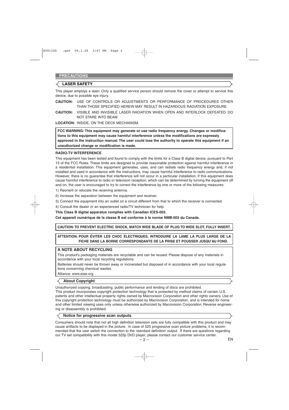 Hitachi DVP745U User Manual | Page 2 / 24