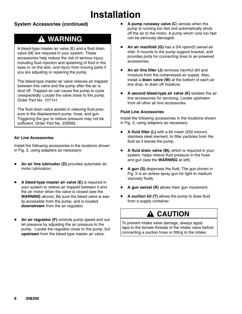 Installation, Warning, Caution | Hitachi 236464 User Manual | Page 8 / 28