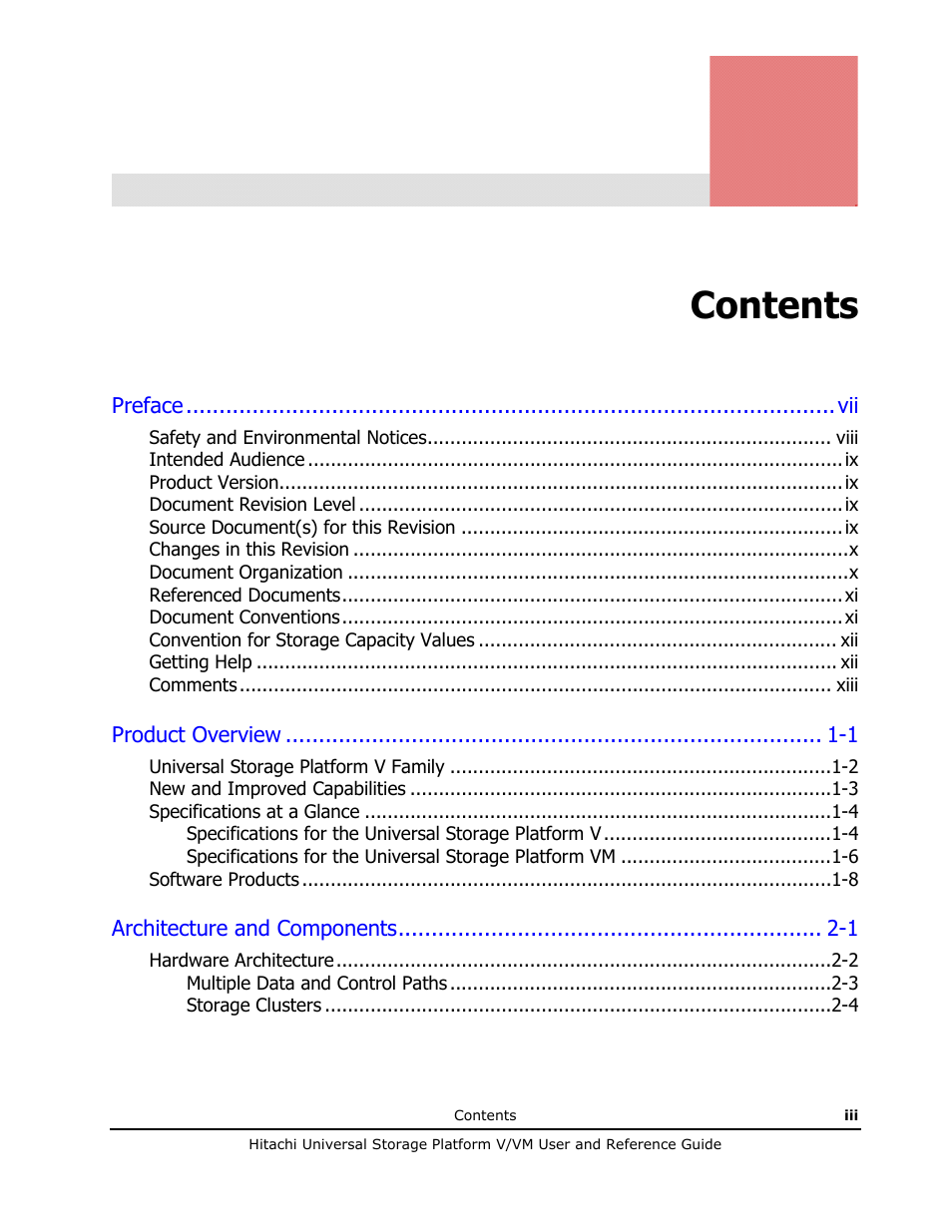 Hitachi Universal Storage Platform VM User Manual | Page 3 / 102