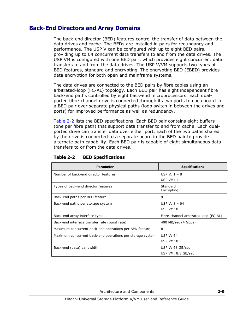 Back-end directors and array domains, Back-end directors and array domains -9 | Hitachi Universal Storage Platform VM User Manual | Page 35 / 102