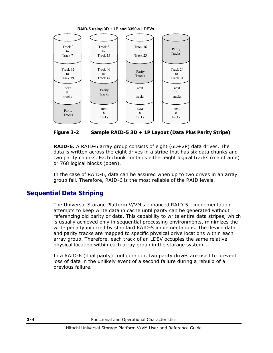 Sequential data striping, Sequential data striping -4, Figure 3-2 | Hitachi Universal Storage Platform VM User Manual | Page 48 / 102