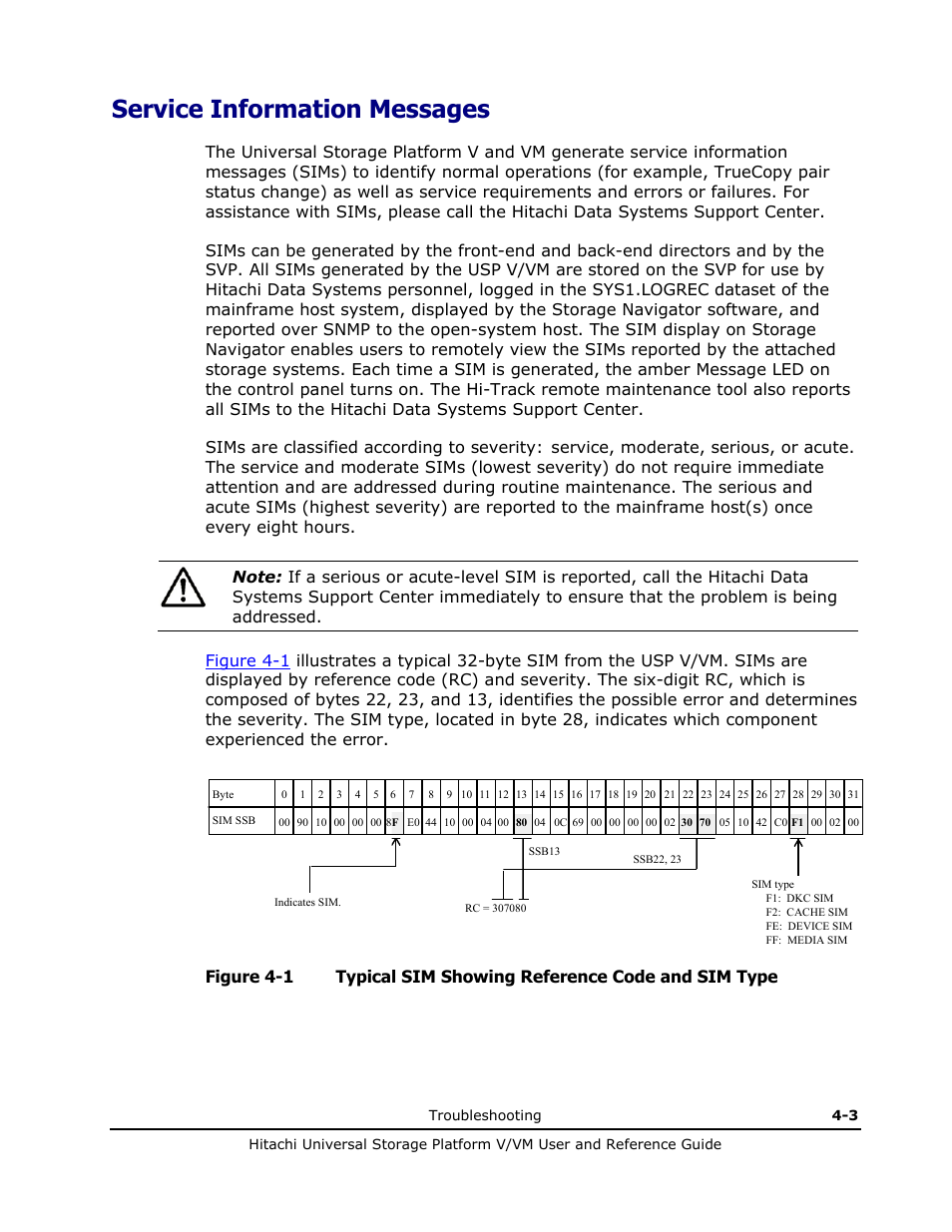 Service information messages, Service information messages -3 | Hitachi Universal Storage Platform VM User Manual | Page 89 / 102