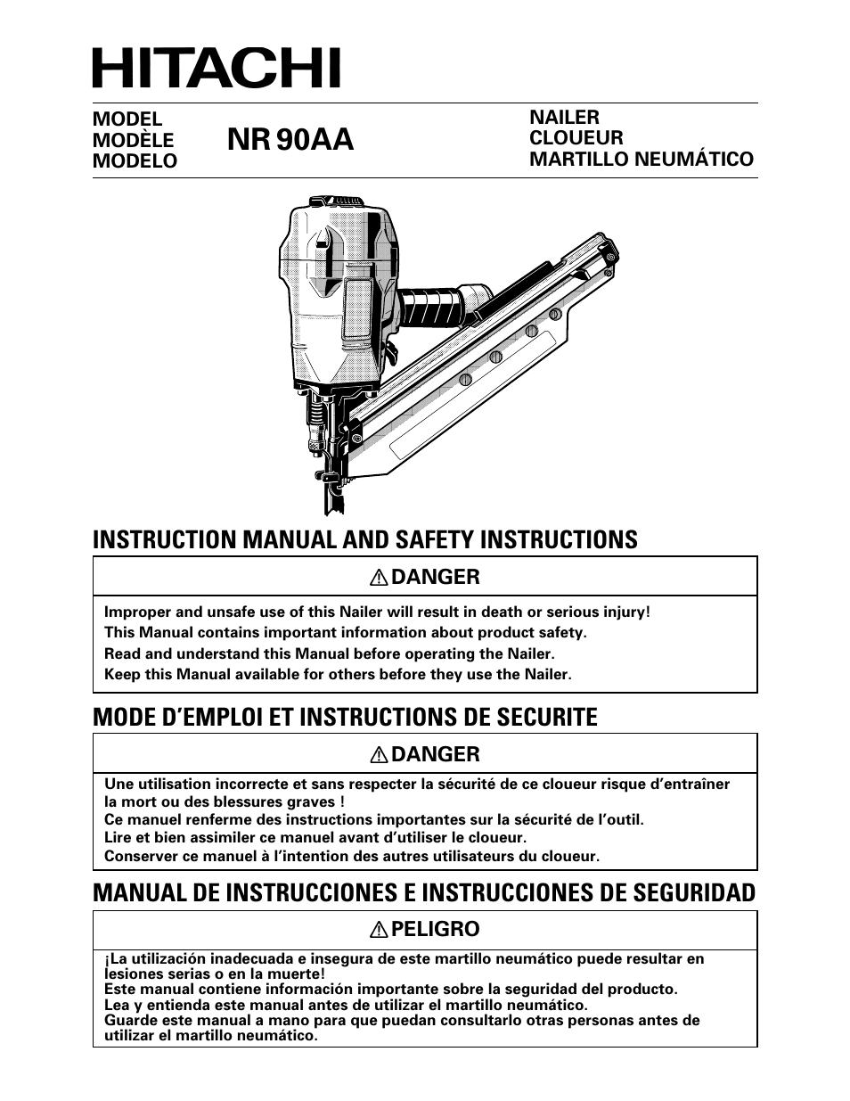 Hitachi NR90AA User Manual | 48 pages