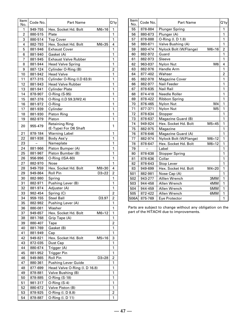 Hitachi NR90AA User Manual | Page 47 / 48