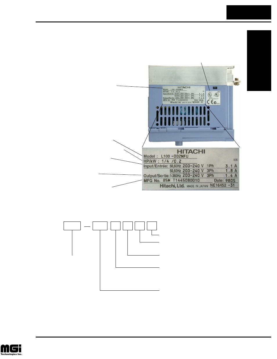 Hitachi L100 User Manual | Page 20 / 163