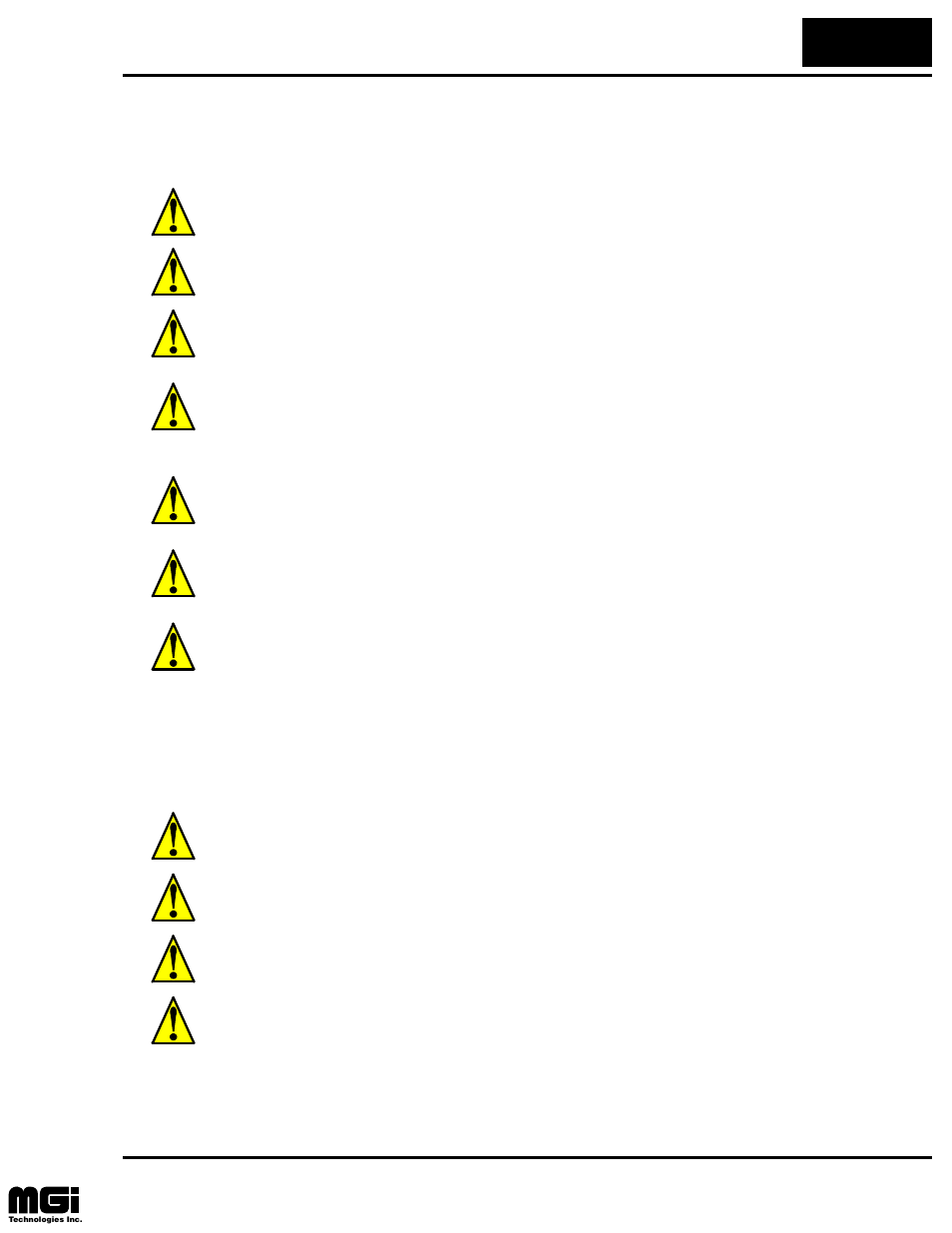 Index to warnings and cautions in this manual | Hitachi L100 User Manual | Page 8 / 163