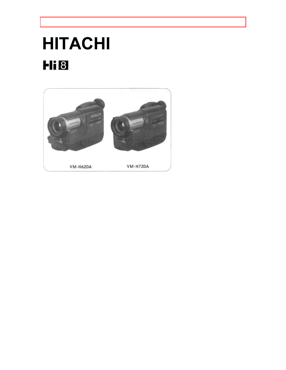 Hitachi VM-H620A User Manual | 61 pages