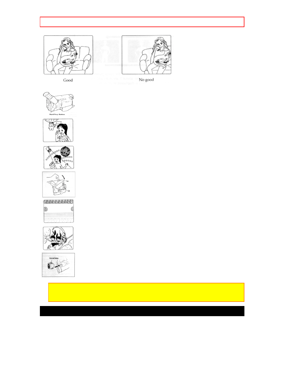 Using manual focus, Advanced techniques - 37 | Hitachi VM-H620A User Manual | Page 37 / 61