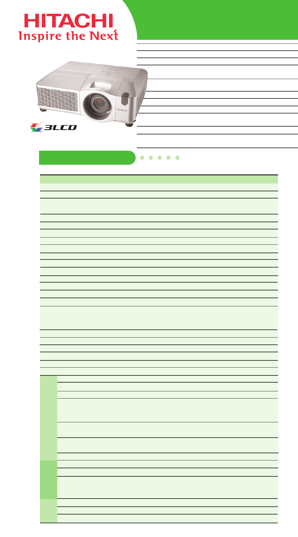 Hitachi 3LCD CP-X605 User Manual | 2 pages