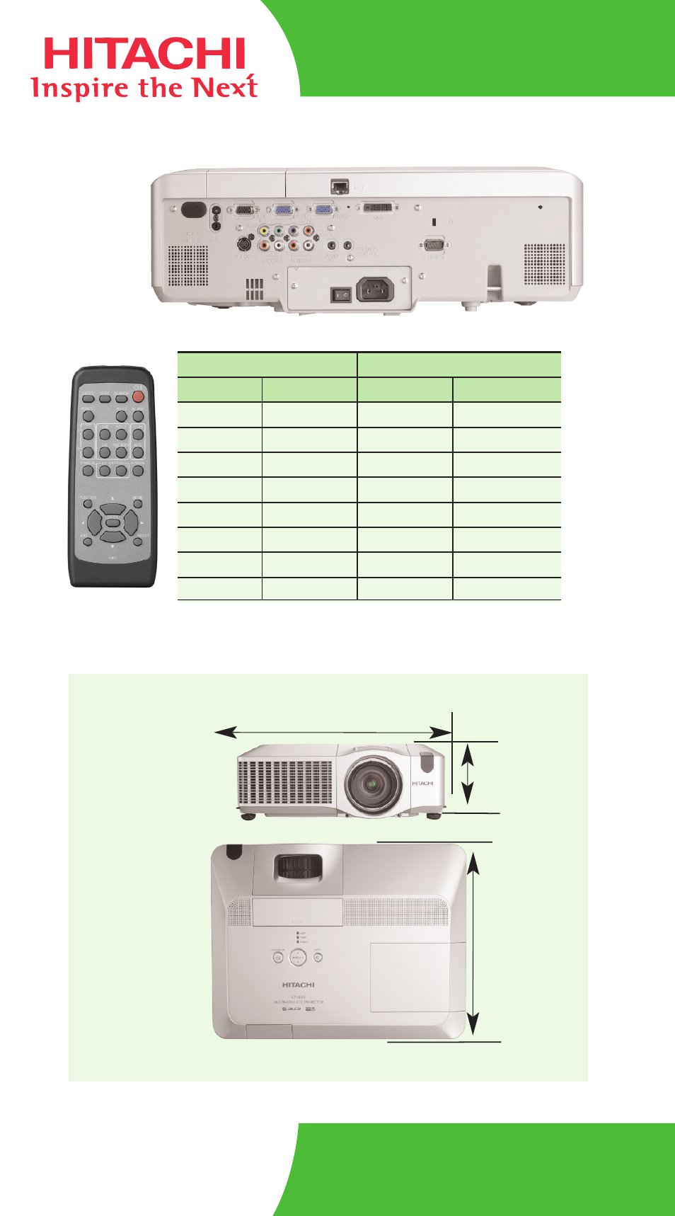 Cp-x605 series | Hitachi 3LCD CP-X605 User Manual | Page 2 / 2