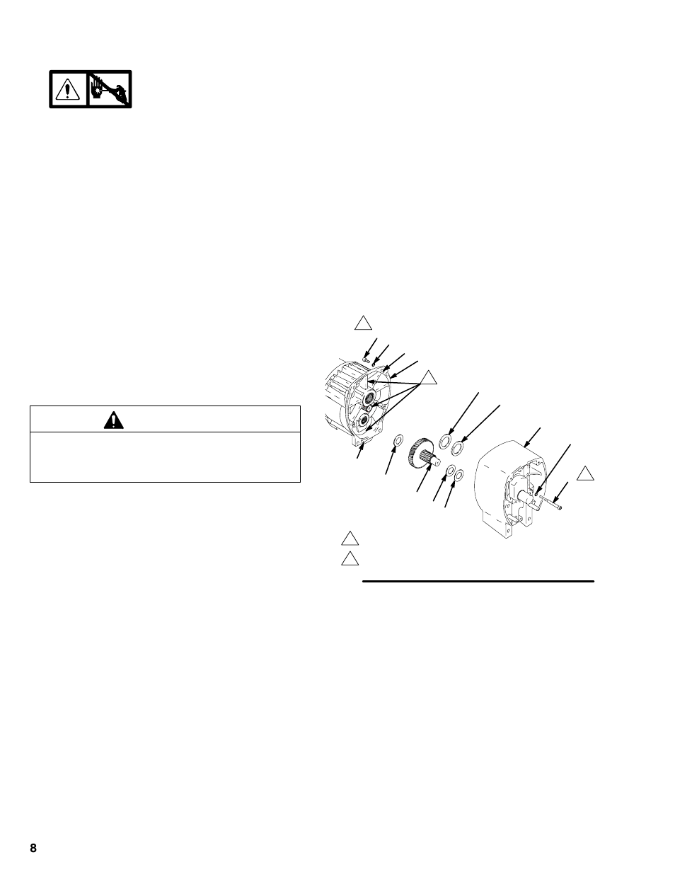 Drive housing, Caution | Hitachi 232624 User Manual | Page 8 / 24