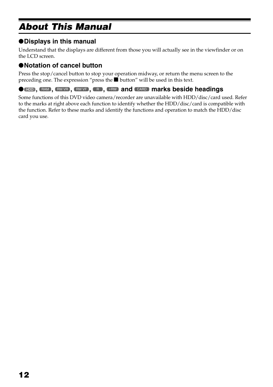 About this manual | Hitachi DZ-HS503 User Manual | Page 12 / 163